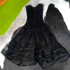 Betsey Johnson Evening Black Strapless Tulle Cocktail Dress